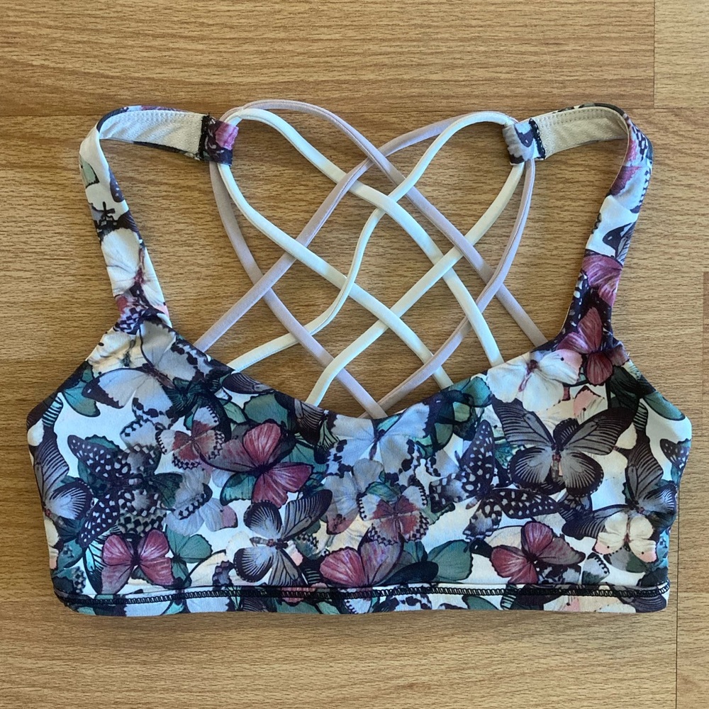 lululemon Sports Bra with Floral Butterfly Print